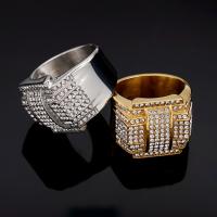 Rhinestone Stainless Steel Finger Ring, 316L Stainless Steel, Unisex & with rhinestone 20mm 
