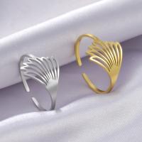 304 Stainless Steel Cuff Finger Ring, Vacuum Ion Plating, fashion jewelry & for woman 0.8mm 