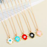 Evil Eye Jewelry Necklace, Zinc Alloy, with Resin, with 5cm extender chain, gold color plated, fashion jewelry & evil eye pattern & for woman cm 