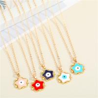 Evil Eye Jewelry Necklace, Zinc Alloy, with 5cm extender chain, Star, gold color plated, fashion jewelry & evil eye pattern & for woman & enamel cm 