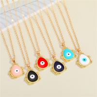 Evil Eye Jewelry Necklace, Zinc Alloy, with 5cm extender chain, Teardrop, gold color plated, fashion jewelry & evil eye pattern & for woman & enamel cm 