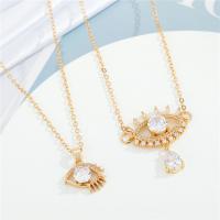 Rhinestone Zinc Alloy Necklace, with 5cm extender chain, gold color plated & fashion jewelry & for woman & with rhinestone, golden cm 