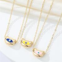 Evil Eye Jewelry Necklace, Zinc Alloy, with 5cm extender chain, Ingot, gold color plated, fashion jewelry & evil eye pattern & for woman & enamel cm 