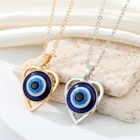 Evil Eye Jewelry Necklace, Zinc Alloy, with Resin, with 5cm extender chain, Heart, plated, fashion jewelry & evil eye pattern & for woman cm 