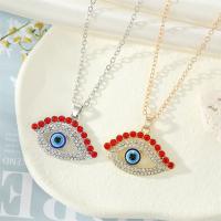 Evil Eye Schmuck Halskette, Zinklegierung, mit Verlängerungskettchen von 5cm, blöser Blick, plattiert, Modeschmuck & für Frau & mit Strass, keine, Länge:50 cm, verkauft von PC