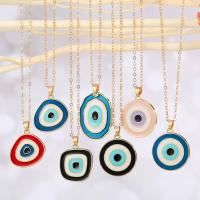 Evil Eye Jewelry Necklace, Zinc Alloy, with 5cm extender chain, gold color plated & fashion jewelry & evil eye pattern & for woman & enamel cm 