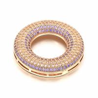 Cubic Zirconia Micro Pave Brass Connector, plated, micro pave cubic zirconia 27mm 