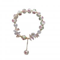Bracelets Murano, chalumeau, Style coréen & avec le motif de fleurs & pour femme Environ 6.3-6.7 pouce, Vendu par PC