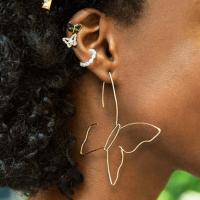 Eisen Ohrhänger, Schmetterling, plattiert, Modeschmuck & für Frau & hohl, keine, 60x60mm, verkauft von Paar