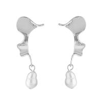 Zinc Alloy Drop Earring, with Glass Pearl, plated, fashion jewelry & for woman 
