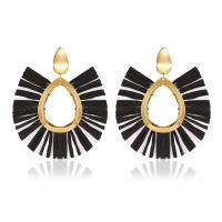 Fashion Fringe Earrings, Zinc Alloy, with Paper, gold color plated, fashion jewelry & for woman 