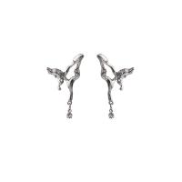 Zinc Alloy Rhinestone Drop Earring, silver color plated, fashion jewelry & for woman & with rhinestone, silver color 
