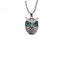 Rhinestone Zinc Alloy Necklace, Owl, fashion jewelry & Unisex & with rhinestone cm 