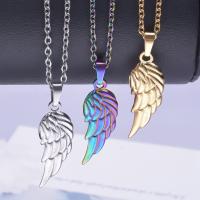 Stainless Steel Jewelry Necklace, 304 Stainless Steel, Wing Shape, Vacuum Ion Plating, Unisex Approx 50 cm 