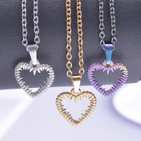 Stainless Steel Jewelry Necklace, 304 Stainless Steel, Heart, Vacuum Ion Plating, Unisex & hollow Approx 50 cm 