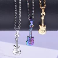 Stainless Steel Jewelry Necklace, 304 Stainless Steel, Guitar, Vacuum Ion Plating, Unisex Approx 50 cm 