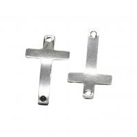 Stainless Steel Charm Connector, 304 Stainless Steel, Cross, polished, DIY & 1/1 loop Approx 