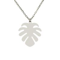 Stainless Steel Jewelry Necklace, 304 Stainless Steel, Leaf, Vacuum Plating, Unisex Approx 50 cm 