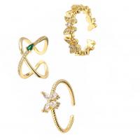 銅 カフ指輪, ゴールドメッキ, 異なるスタイルを選択 & マイクロパヴェジルコニア & 女性用, 金色, 売り手 パソコン
