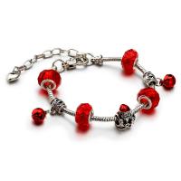 Zinc Alloy European Bracelets, with Crystal, with 1.97 extender chain, silver color plated, Christmas Design & Unisex & enamel, mixed colors .1 Inch 