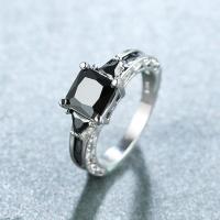 Anillo de dedo de aleación de Zinc, diverso tamaño para la opción & para mujer & con diamantes de imitación, plateado, Vendido por UD