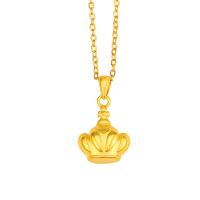 Collar de latón hecho a mano, metal, Corona, chapado en oro real, Joyería & para mujer, dorado, 13x23mm, longitud:50 cm, Vendido por UD