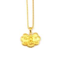 Collar de latón hecho a mano, metal, chapado en oro real, Joyería & para mujer, dorado, 26x26mm, longitud:50 cm, Vendido por UD