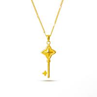 Collar de latón hecho a mano, metal, Llave, chapado en oro real, Joyería & para mujer, dorado, 12x24mm, longitud:45 cm, Vendido por UD