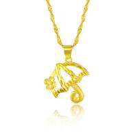 Brass Jewelry Necklace, Umbrella, gold color plated, fashion jewelry & for woman, golden cm 