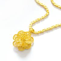 Ожерелье ручной латунные, Латунь, Форма цветка, плакирован золотом, ювелирные изделия моды & Женский, Золотой, длина:45 см, продается PC