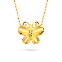 Handgemachte Messinghalskette, Messing, Schmetterling, goldfarben plattiert, Modeschmuck & für Frau, goldfarben, Länge:45 cm, verkauft von PC