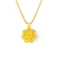 Brass Jewelry Necklace, Flower, gold color plated, fashion jewelry & for woman, golden cm 