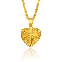 Ожерелье ручной латунные, Латунь, Сердце, плакирован золотом, ювелирные изделия моды & Женский, Золотой длина:45 см, продается PC