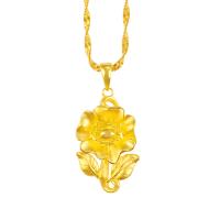 Ожерелье ручной латунные, Латунь, Форма цветка, плакированный настоящим золотом, ювелирные изделия моды & Женский, Золотой длина:50 см, продается PC