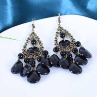 Glass Zinc Alloy Earring, with Glass, plated, for woman & hollow 