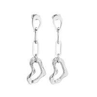 Titanium Steel Drop Earring, Heart, fashion jewelry & for woman & hollow, original color, 41mm 