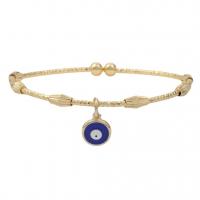 Evil Eye Jewelry Bracelet, Brass, real gold plated, fashion jewelry & for woman Inner Approx 60mm 