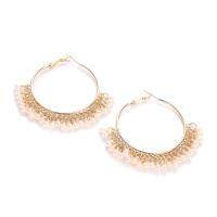 Plastic Pearl Zinc Alloy Earring, with ABS Plastic Pearl, plated, fashion jewelry & for woman 60mm 
