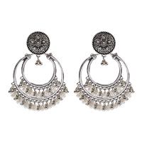 Kunststoff Perle Zink Legierung Ohrring, Zinklegierung, mit ABS-Kunststoff-Perlen, plattiert, Modeschmuck & für Frau, keine, 80x58mm, verkauft von Paar
