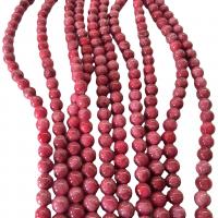 Blassbraune Jade Perle, rund, Spritzlackierung, DIY & verschiedene Größen vorhanden, rot, Länge:ca. 40 cm, verkauft von Strang