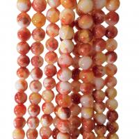 Blassbraune Jade Perle, rund, Spritzlackierung, DIY & verschiedene Größen vorhanden, orange, Länge:ca. 40 cm, verkauft von Strang