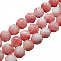 Blassbraune Jade Perle, rund, Spritzlackierung, DIY & verschiedene Größen vorhanden, Rosa, Länge:ca. 40 cm, verkauft von Strang