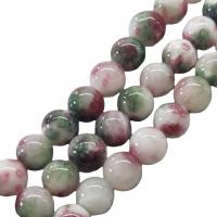 Pale Brown Jade Beads, Round, painted, DIY mixed colors Approx 40 cm 