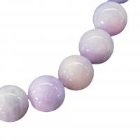 Blassbraune Jade Perle, rund, Spritzlackierung, DIY & verschiedene Größen vorhanden, violett, Länge:ca. 40 cm, verkauft von Strang
