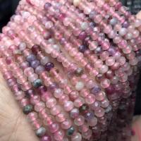 Natürlicher Turmalin Perlen, Abakus,Rechenbrett, poliert, DIY & facettierte, gemischte Farben, 4x6mm, Länge:ca. 38 cm, verkauft von Strang