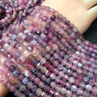 Natürlicher Turmalin Perlen, Quadrat, poliert, DIY & facettierte, gemischte Farben, 6mm, Länge:ca. 38 cm, verkauft von Strang