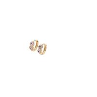 Evil Eye Earrings, Brass, 14K gold plated, micro pave cubic zirconia & for woman & enamel 