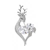 Cubic Zirconia Brooch, Zinc Alloy, Deer, fashion jewelry & micro pave cubic zirconia & for woman 