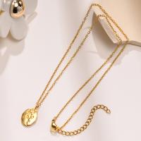 Stainless Steel Jewelry Necklace, 304 Stainless Steel, with 1.97inch extender chain, gold color plated, fashion jewelry & with flower pattern & for woman, golden Approx 15.75 Inch 