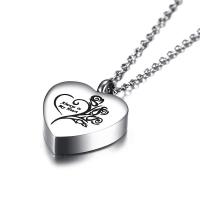 Cremation Jewelry Ashes Urn Necklace, 304 Stainless Steel, Heart, Unisex & enamel, original color Approx 19.69 Inch 